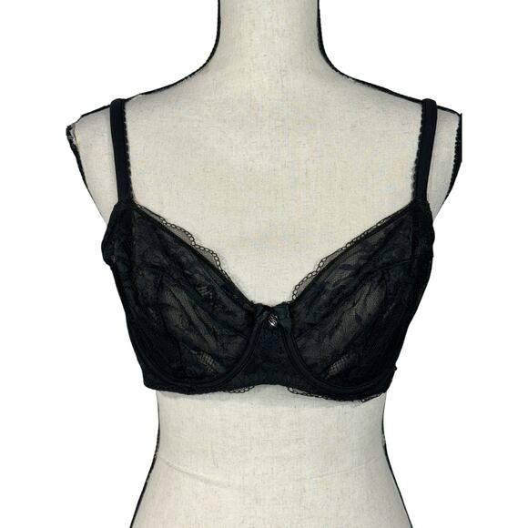 Victoria’s Secret Body By SZ 36D Unlined Demi Bra Floral Lace Wired Adjustable - Picture 1 of 11